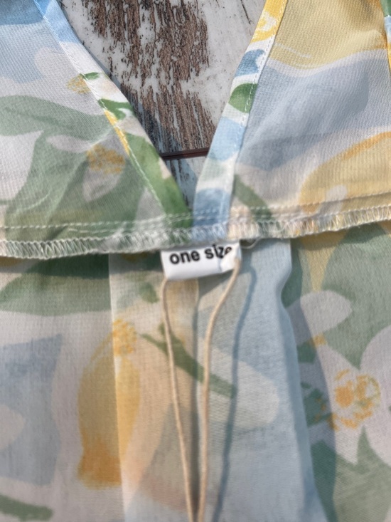 Moss Rose NWT Lemon Print Chiffon Kimono Beach Cover Up One Size Yellow - Picture 15 of 16